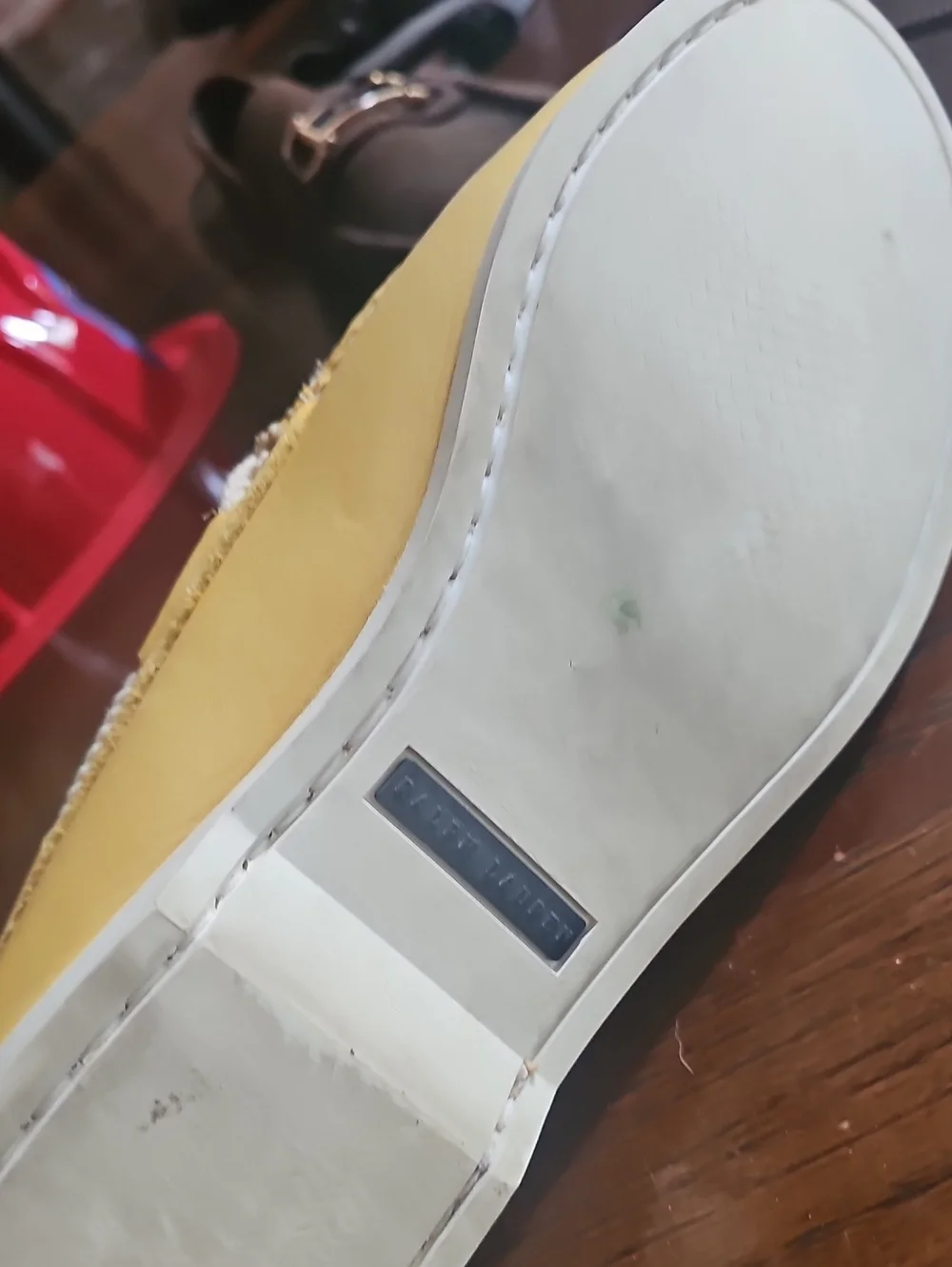Ralph Lauren For Sperry Yellow Leather Boat Shoes with White Laces. Size 11
